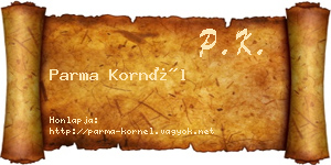 Parma Kornél névjegykártya